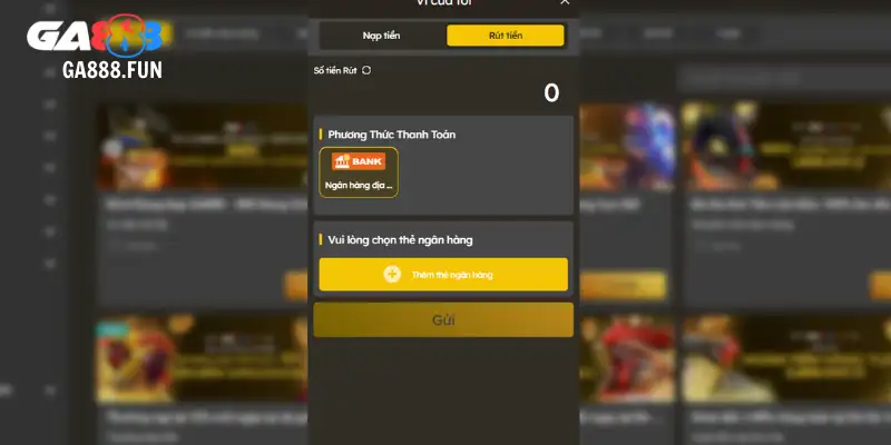 Kiểm tra số dư trước khi rút tiền GA888