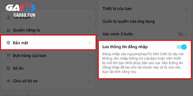 Lưu giữ thông tin để vào login an toàn
